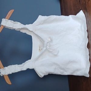 White Ruffled Women's Top